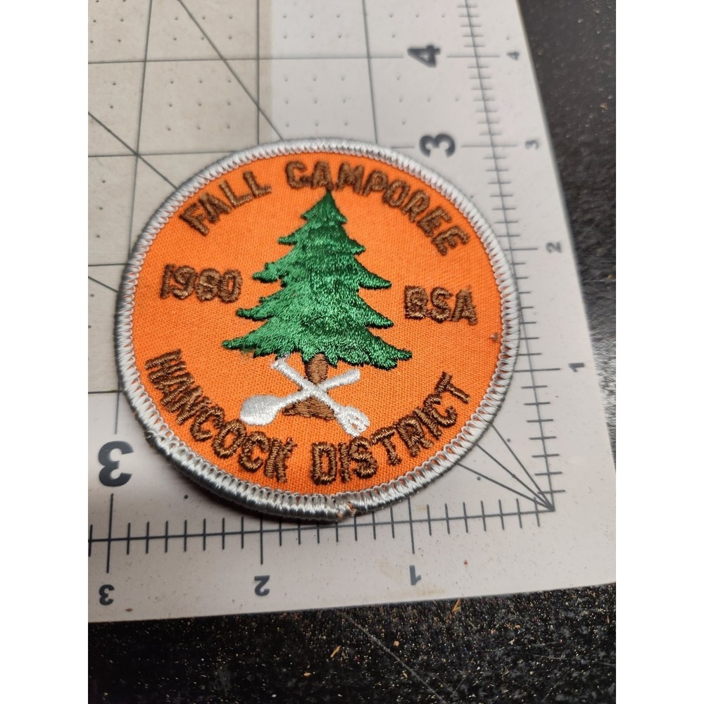 Fall Camporee BSA Scout Patch 1980 Hancock District Merrowed Edge